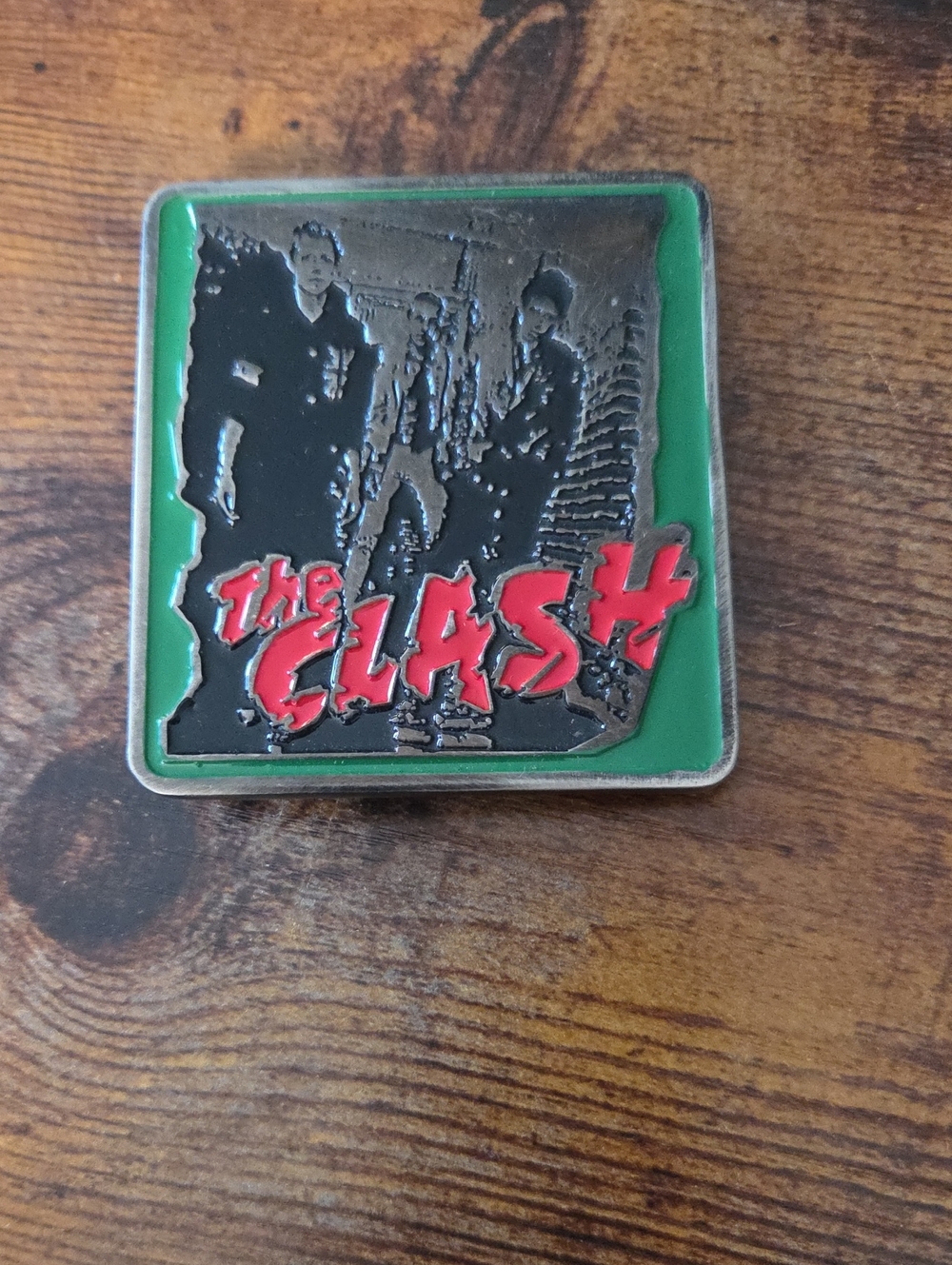 The Clash - First Album Enamel Belt Buckle - 1977 Punk Joe Stummer NOS